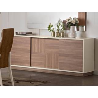 👉 Dressoir EVEREST 3 deuren hoogglans ivoor/walnoot 5400551409492 5400943173703