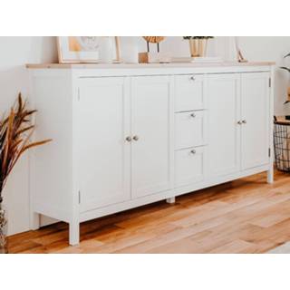 👉 Dressoir eik wit BERGAMOTE 4 deuren 3 lades wit/artisan 5400551315984 5400943186116