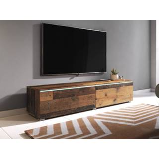 👉 Klap deur TV-meubel DUBAI 2 klapdeuren 140 cm old wood met verlichting 5400551437839 5400943198362