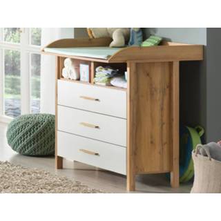 👉 Commode eik wit met luierplank NEPTUNE 3 lades wotan eik/alpin 5400551371409 5400943140071