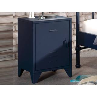 👉 Nachtkastje blauw BRONNA 1 deur mat denim 5400551398420 5400943140873