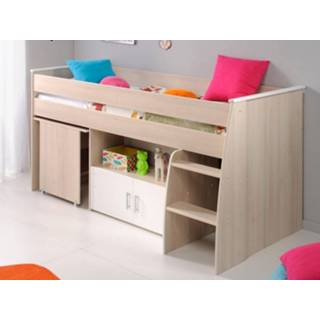 👉 Wit Samengesteld bed CARL 90x200 cm gerookte acacia/wit 5400551167958 5400943141955