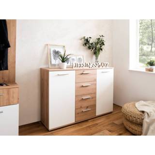 👉 Commode eik wit JACKO 2 deuren en 4 lades sonoma eik/wit 5400551361899 5400943153996