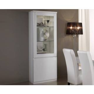 👉 Vitrinekast wit ROMEO 2 deuren hoogglans met verlichting 5400551218018 5400551218001