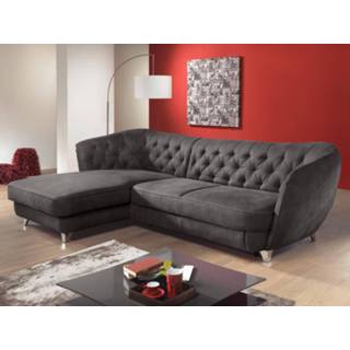 👉 Hoek bank stof antraciet Converteerbare hoekbank RETROPICO met longchair links 5400551402042
