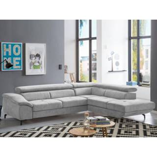 👉 Hoek bank zilver stof Converteerbare hoekbank FAMOUSSE met longchair rechts 5400551357816