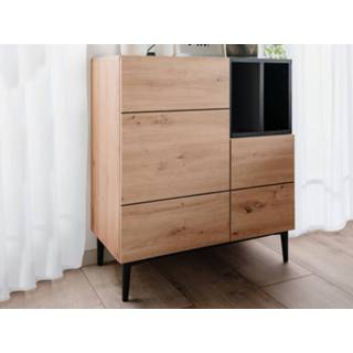 👉 Commode eik zwart NOLLY 2 deuren vakken zwart/artisan 5400551405654 5400943157949