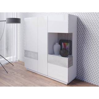 👉 Commode Hoge SILAC 3 portes blanc/béton zonder verlichting 5400551302502 5400943158434