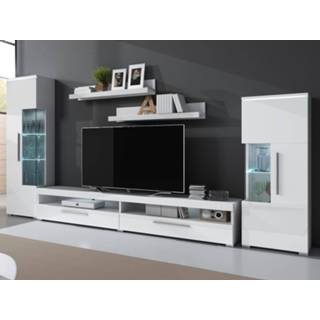 👉 Wit TV-meubelset INDIRA 01 4 deuren wit/hoogglans zonder led 5400551312471 5400943167849