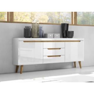 👉 Dressoir wit NORDO 2 deuren 3 lades wit/hoogglans 5400551368065 5400943157185