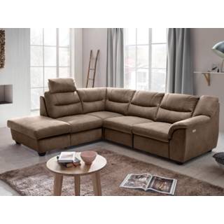 👉 Hoek bank stof bruin Relax hoekbank elektrisch OSIRIS met longchair links 5400551292377 5400943161779