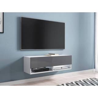 TV-meubel ACAPULCO 1 klapdeur 100 cm wit/grijs zonder led