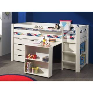 👉 Witte Samengesteld bed ALIZE II 90x200 cm pijnboom 5400551104465