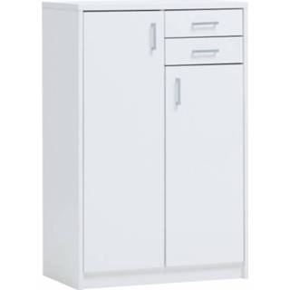 👉 Commode wit eik Hoge ESPACITO 2 deuren lades 5400551299987 5400943154177