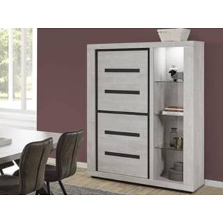 👉 Vitrine kast eik Vitrinekast LUDIVINE 3 deuren andes 5400551274090 5400943159752