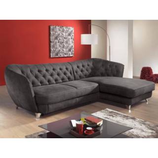 👉 Hoek bank stof antraciet Converteerbare hoekbank RETROPICO met longchair rechts 5400551402035