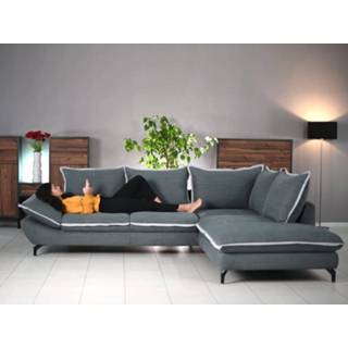 👉 Hoek bank stof grijs Converteerbare hoekbank ARRAS met longchair rechts lichtgrijs 5400551404862