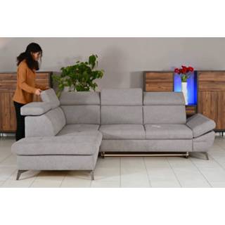 👉 Hoek bank zilver stof Converteerbare hoekbank ARCHOR met longchair links 5400551405265 5400943162257