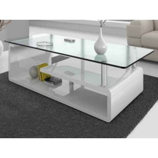 👉 Salon tafel wit Salontafel AKILA rechthoekig 120 cm hoogglans 5400551264497 5400943165333