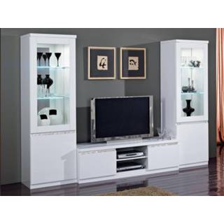 👉 Wit Tv-meubel set REBECCA hoogglans met verlichting 5400551219541