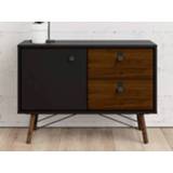 👉 Dressoir zwart RYO 1 deur 2 lades walnoot/zwart 5400551379030 5400943157062