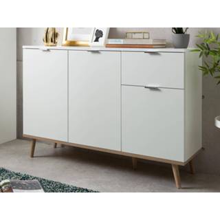 👉 Commode eik wit GUTENBERG 3 deuren 1 lade wit/sonoma 5400551315878 5400943157840