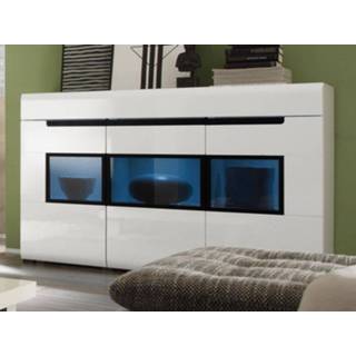 👉 Dressoir wit HERCULE 3 deuren en 1 lade wit/hoogglans met led 5400551155764 5400943158243