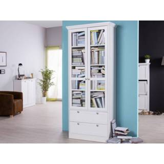 👉 Vitrinekast wit LANDO 2 deuren lades 5400551316462 5400943159509