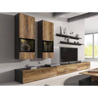 👉 Eik grijs Tv-meubel set BABEL 5 deuren walnoot/grijs zonder led 5400551418890 5400943167979