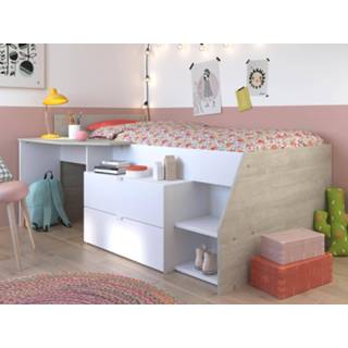 👉 Grijs wit Gecombineerd bed MICKEY 90x190 cm loft grijs/wit 5400551209030 5400943142297