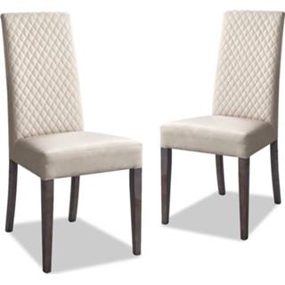 👉 Stoel eik Set van 2 stoelen MEDOU vintage eik/zijdegrijs 5400551409997 5400943151954