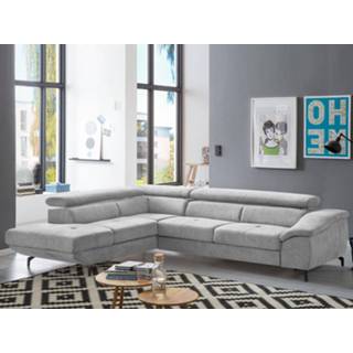 👉 Hoek bank zilver stof Converteerbare hoekbank FAMOUSSE met longchair links 5400551357830
