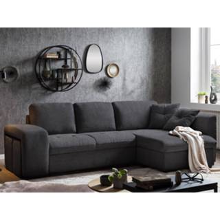👉 Hoek bank stof zwart Converteerbare hoekbank BASTA met longchair links 5400551418210 5400943162523