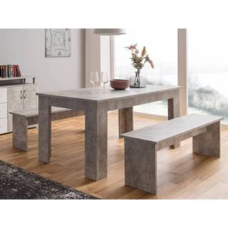 👉 Tafel Set van en zitbanken BAYERN beton 5400551315922 5400943148398