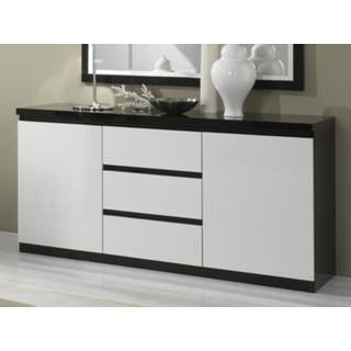 👉 Dressoir wit zwart ROMEO 2 deuren en 3 lades hoogglans zwart/hoogglans 5400551217738 5400943156737