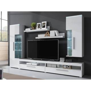 👉 Wit TV-meubelset INDIRA 02 4 deuren wit/hoogglans zonder led 5400551313744 5400943167856