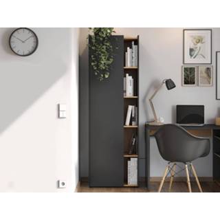 👉 Boeken kast Boekenkast AUSTA 1 deur 5 vakken grafiet/navarra 5400551340801 5400943133424