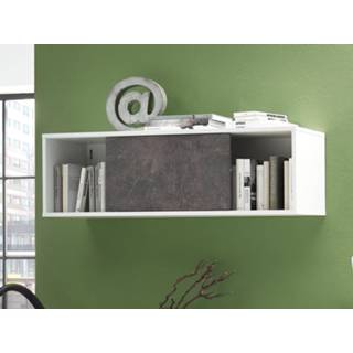 👉 Boeken kast wit Boekenkast met schuifdeuren ALTO 1 vak wit/beton 5400551212559 5400943134155