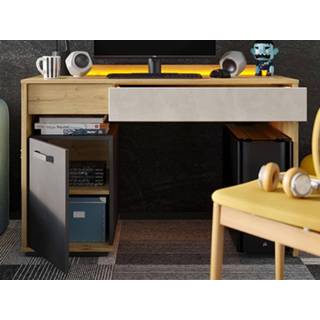 👉 Bureau zijde eik grijs BIC 1 deur 2 lades artisan eik/zijde 5400551415110 5400943135169