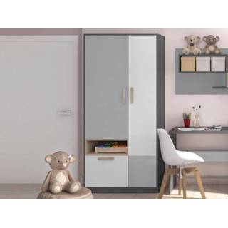 👉 Wit grijs Kast PIKA 2 deuren 1 lade wit/lichtgrijs 5400551322050 5400943119329
