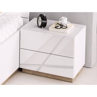 👉 Nachtkastje eik wit FUTURO 2 lades hoogglans wit/riviera 5400551321541 5400943128765