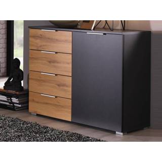 👉 Commode eik BELLO 1 deur 4 lades metaalgrijs/wotan 5400551416377 5400943130874