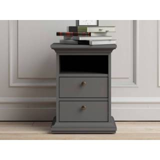 👉 Nachtkastje grijs PARISA 2 lades 1 open vak donkergrijs 5400551374929 5400943128871