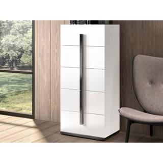 👉 Commode wit Hoge MIRAS 5 lades hoogglans wit/beton 5400551411938 5400943130720