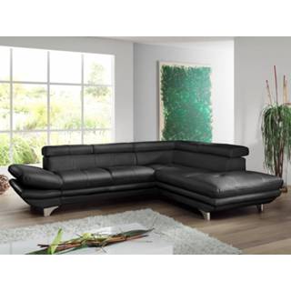 👉 Hoek bank zwart Converteerbare hoekbank ENTOURAGE met longchair rechts eco-leder 5400551404312