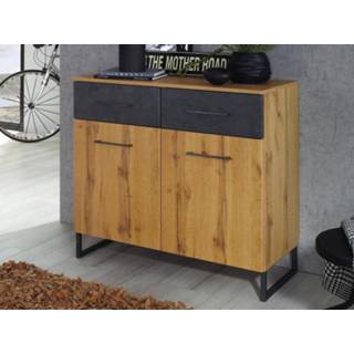 👉 Commode eik antraciet TAMARA 2 deuren lades wotan eik/graniet 5400551394040 5400943130553