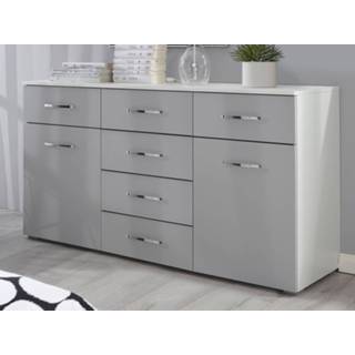 👉 Commode wit PHILLY 2 deuren 6 lades alpine wit/zijdegrijs 5400551402707 5400943130591