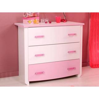 👉 Commode wit roze ROBINSON 3 lades wit/roze 5400551070258 5400943139891