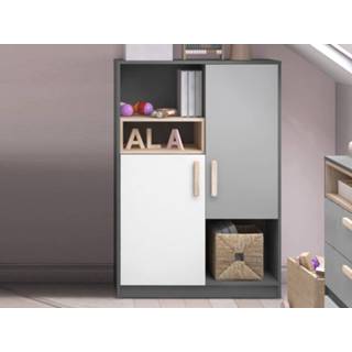 👉 Commode grijs wit PIKA 2 deuren wit/lichtgrijs 5400551322104 5400943140019