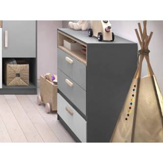 👉 Commode grijs wit PIKA 3 lades wit/lichtgrijs 5400551322111 5400943140026